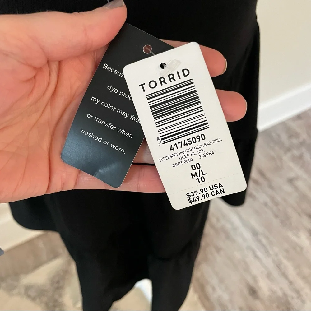 NWT TORRID Black babydoll Sleeveless Top - Picture 5 of 7